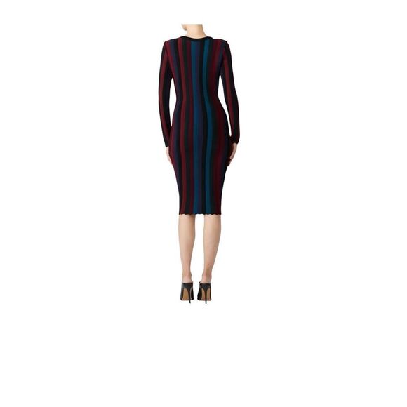 Milly Chevron Vertical Stripe Color Block Sheath Dress Size 2 MSRP: $445 - Picture 3 of 8